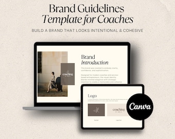 Modelo de Manual de Identidade Visual para Coaches - Canva + PDF - Bege - Minimalista - 14 Páginas