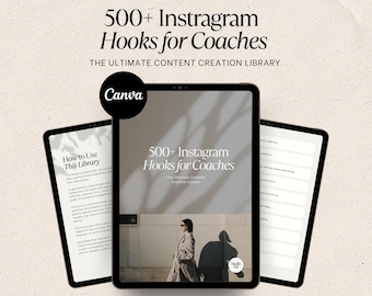 500 Ganchos para Instagram para Coaches | Ideias de Conteúdo para Coaches | Sugestões para Redes Sociais | Planejador de Conteúdo para Instagram | Kit de Ferramentas de Marketing para Coaches