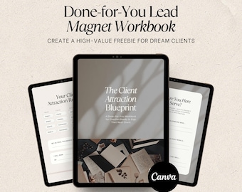 Modelo de Caderno de Atividades de Leads Pronto para Uso para Coaches no Canva + PDF Bege Minimalista