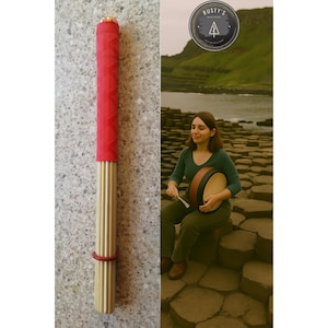 Bodhran Drum Beater 9&quot; Brush Tipper Drum Stick Hand Made.