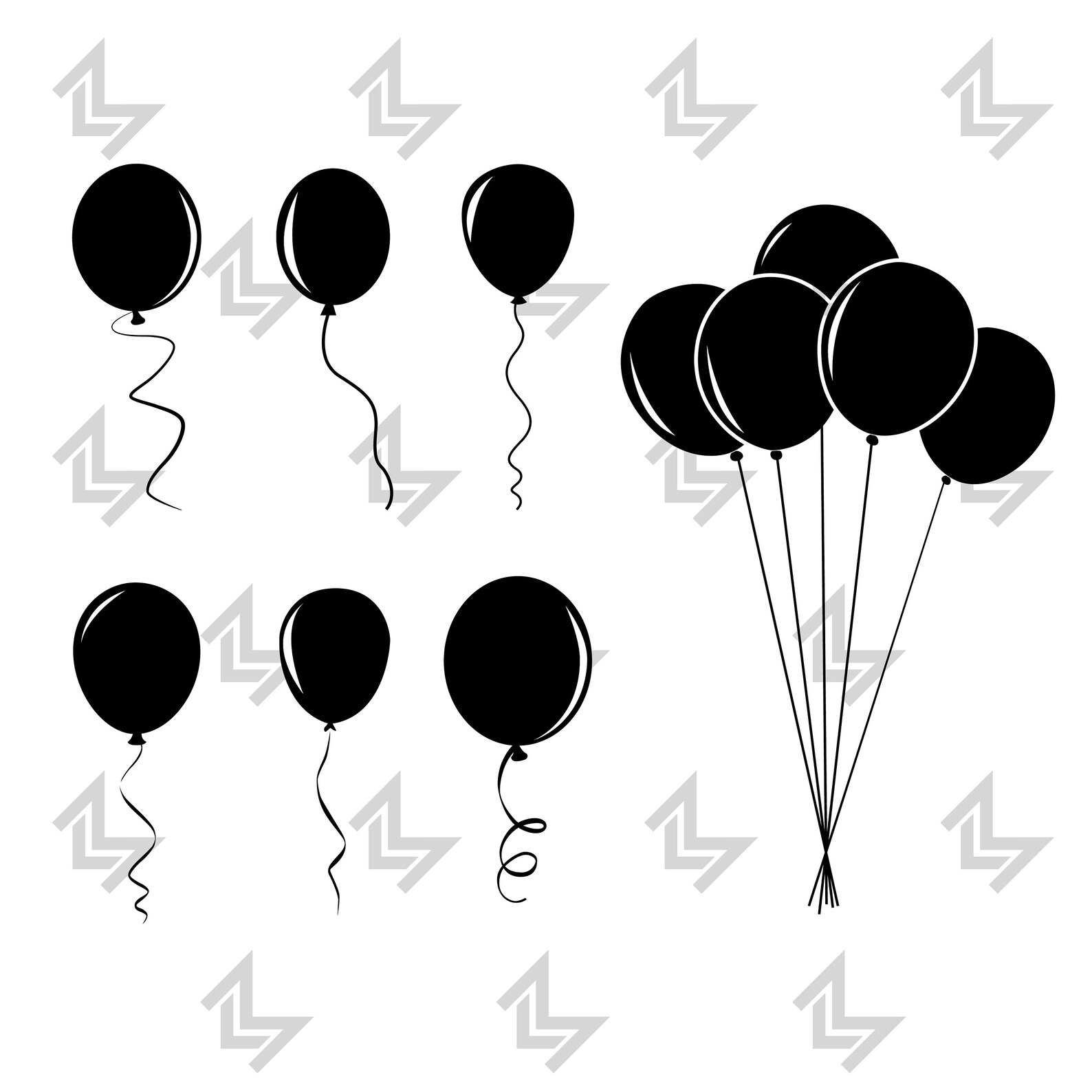 Balloon svg png dxf for Cut files Balloon Cricut Balloon Etsy