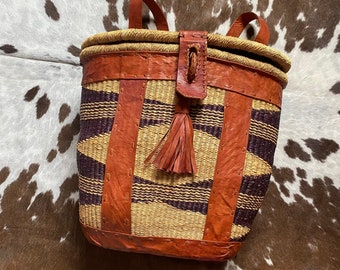 Bolga Basket Foraging Backpack,Basket Backpack,African Basket Backpack,Foraging Backpack,Foraging Basket,OOAK backpack,Forager Gifts,Basket