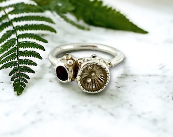 Sterling Silver Mushroom Ring: Rustic Nature Inspired Jewelry