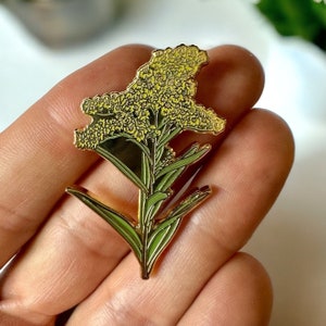 Goldenrod Hard Enamel Pin: Wildflower Lapel Pin