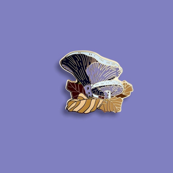 Indigo Milkcap Mushroom Hard Enamel Pin: Mushroom Lover Gift
