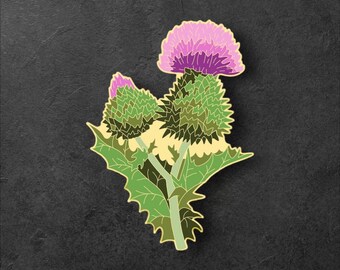 PREORDER: Bull Thistle Flower Enamel Pin,Wildflower Pins,wildflowers,Flower Gifts,Flower Pin,Wildflower Enamel Pin,Bull Thistle Pin,Thistle