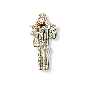 Ghost Plant Enamel Pin,Ghost Pipe Pin,plant Gifts,Monotropa Uniflora Pins,Plant Pins,Indian Pipe Plant pin,Plant Lover Gift,Plants