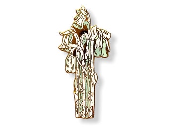 Ghost Plant Enamel Pin: Monotropa Uniflora, Plant Lover Gift