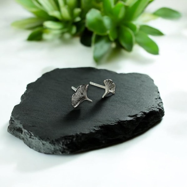 Tiny Sterling Silver Feather Stud Earrings