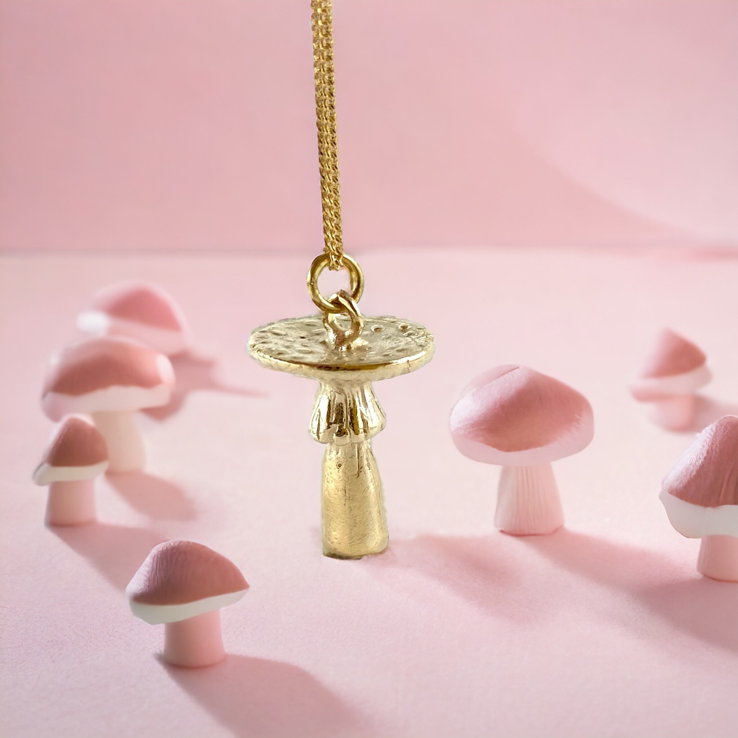 Cute Gold Plated Stainless Steel Mushroom Pendant Necklace Women Neck  Accessories, Fashion Plant Necklaces Female Jewelry - Necklace - AliExpress