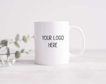 YOUR LOGO mug; design provided by you;  11oz mug w/giftbox; company/clubs/sports