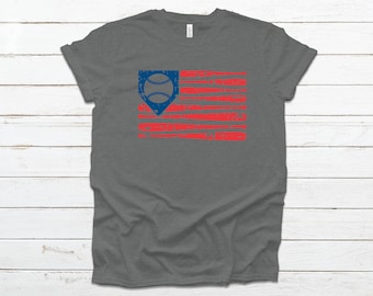 Distressed Baseball flag T-shirt