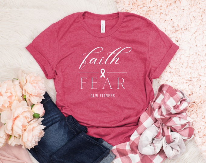 Faith over Fear Breat Cancer Awareness Unisex TShirt