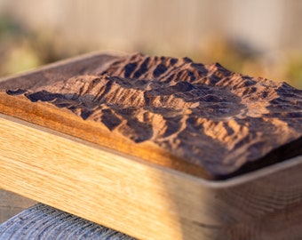 Mountain Topo 3D Map Box Design for CNC Shapeoko X-Carve DXF Fusion STL