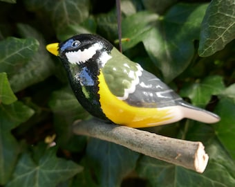Ceramic Bird | Frost-resistant | Great Tit | Garden Figurine | Garden Decor | Garden Ornament | Ceramic Garden Animal Figurine | Garden Decoration | Ceramic Bird