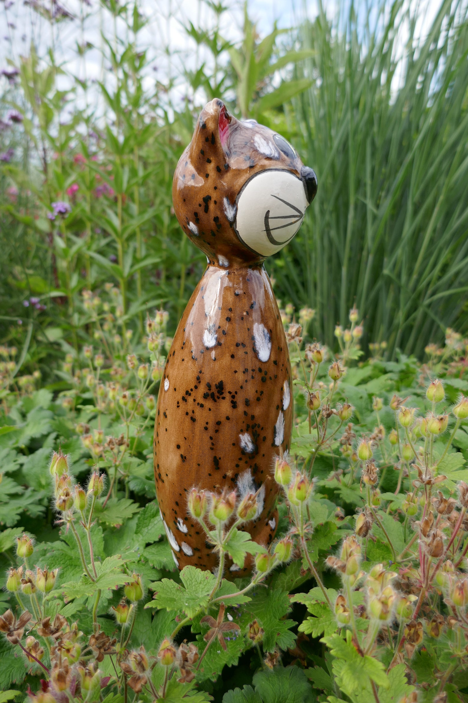 Gartenstecker Katze Keramik für den Garten Keramikschmuck Etsy
