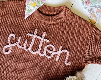 Personalized Hand Embroidered Baby and Toddler Sweaters