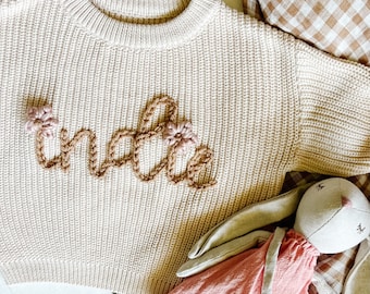 Personalized Hand Embroidered Baby and Toddler Sweaters