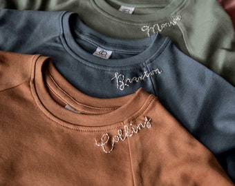 Personalized Hand Embroidered Kids Sweatshirt