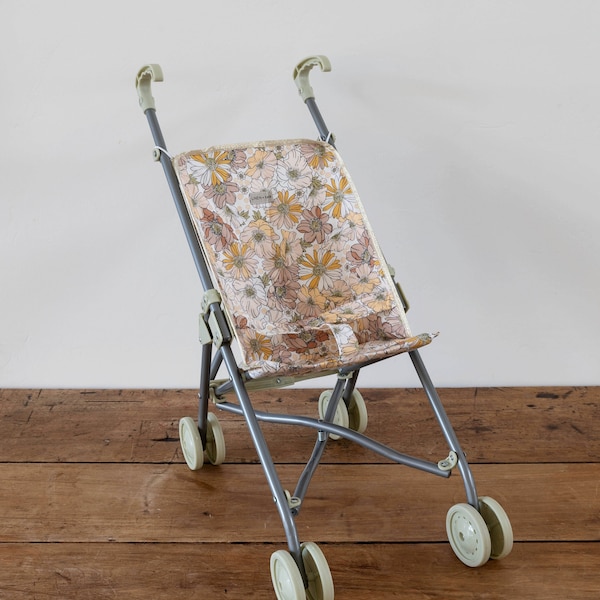 Groovy Floral Baby Doll Umbrella Stroller | Minikane Doll Stroller | Boutique High End Doll Furniture