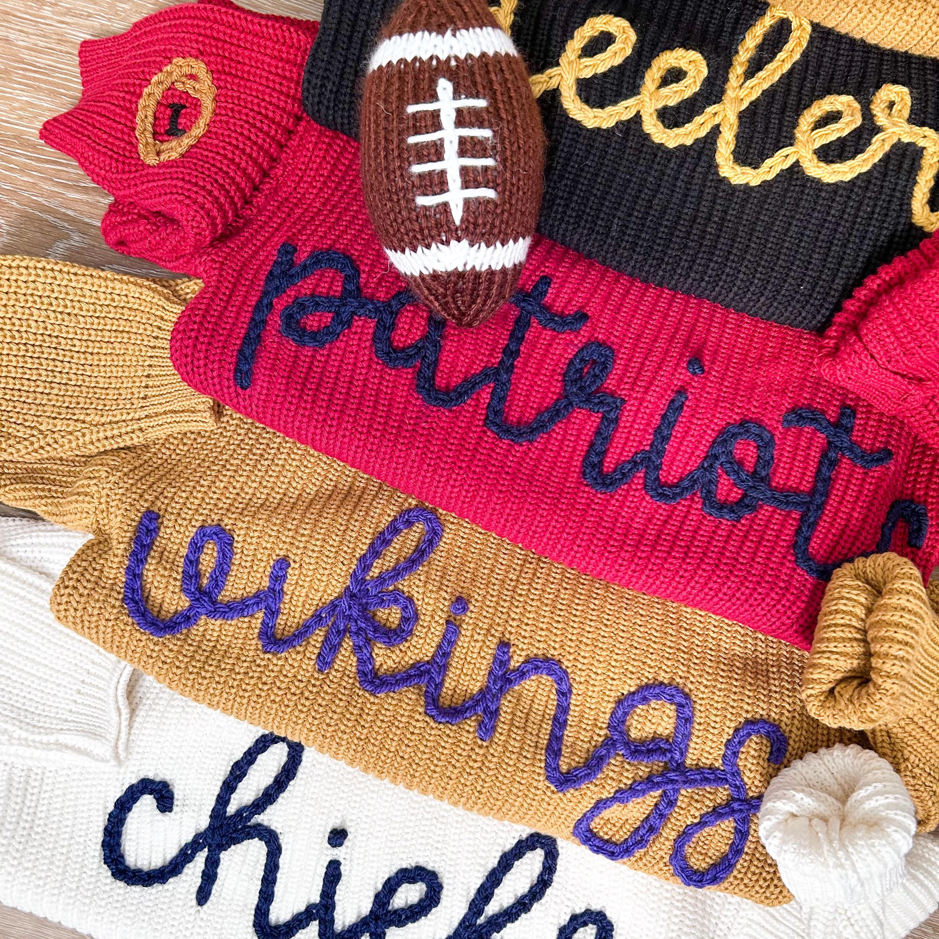 Game Day Baby and Toddler Sweaters – Custom NFL Team Knit
