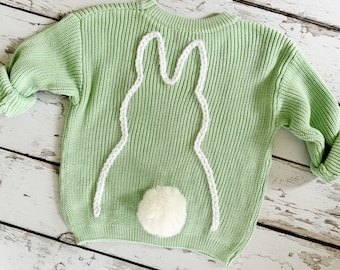 Hand Embroidered Easter Bunny Baby and Toddler Sweaters