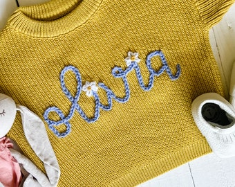 Personalized Hand Embroidered Baby and Toddler Sweaters