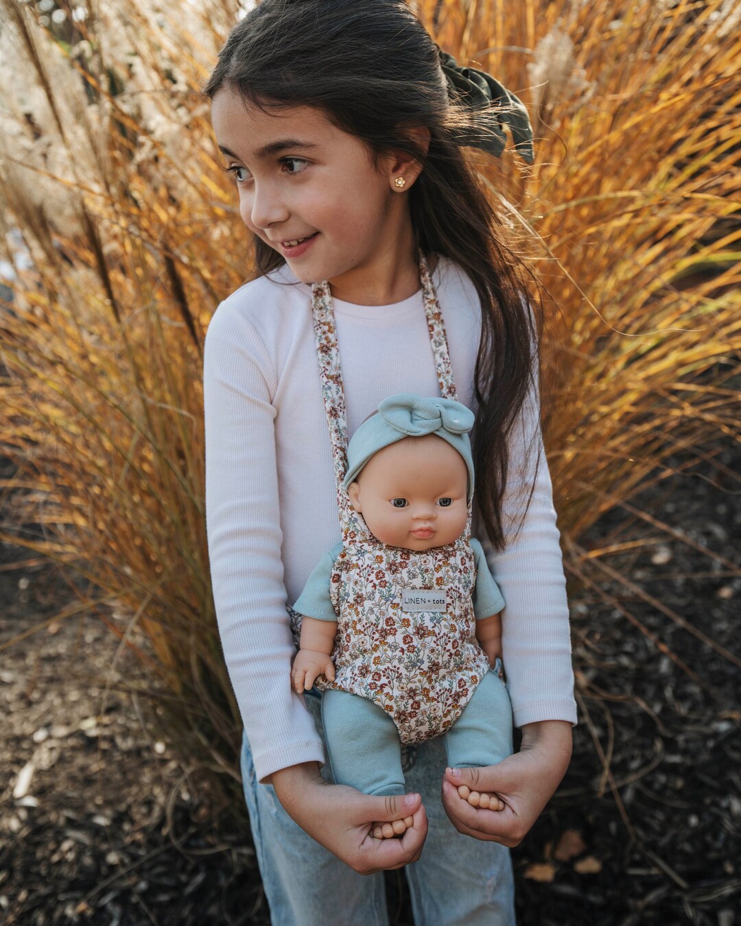 Ditsy Floral Baby Doll Carrier Minikane Paola Reina Doll Bed Baby Doll