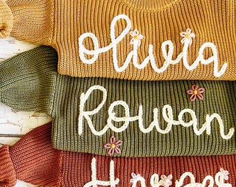 Fall Collection | Personalized Hand Embroidered Baby and Toddler Sweaters