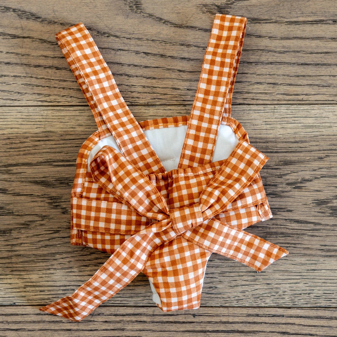 Gingham Baby Doll Carrier Minikane Paola Reina Doll Bed Baby Doll Front