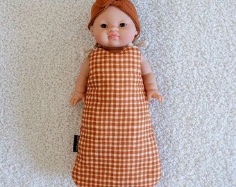 Gingham Baby Doll Sleep Sack | Minikane Paola Reina Doll | Baby Doll Sleeping Bag | Boutique High End Doll