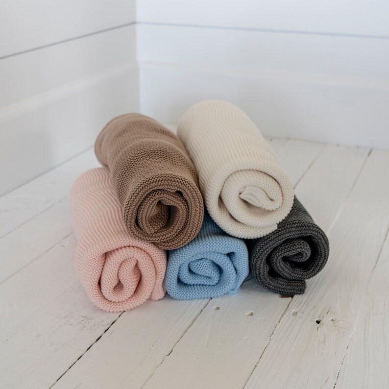 Personalized Hand Embroidered Knit Baby Blanket // Custom Name Etsy