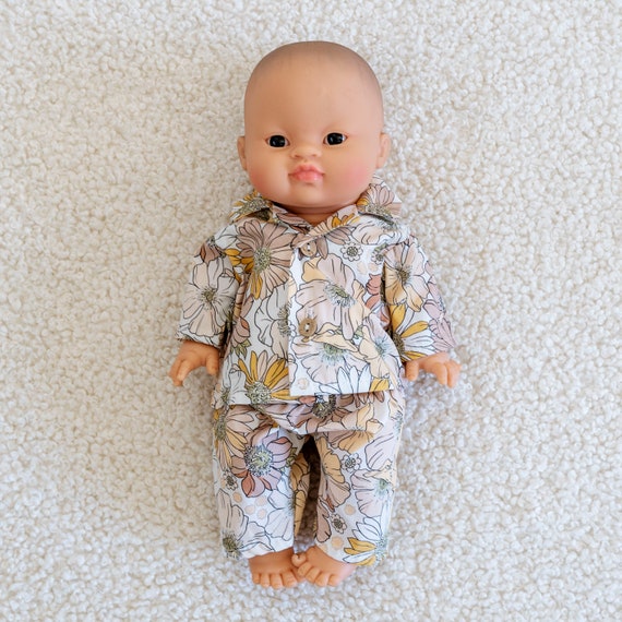 Baby Doll Groovy Floral Pajamas Baby Doll Pjs Minikane Doll Clothing Boutique High End Doll Etsy Canada
