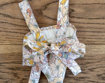 Groovy Floral Baby Doll Carrier | Minikane Paola Reina Doll Bed | Baby Doll Front Pack| Boutique High End Doll