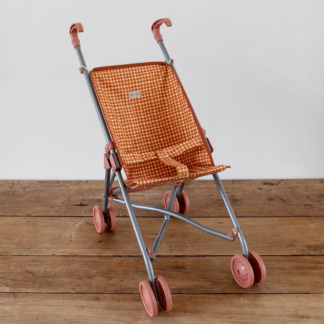 Gingham Baby Doll Umbrella Stroller Minikane Doll Stroller Boutique