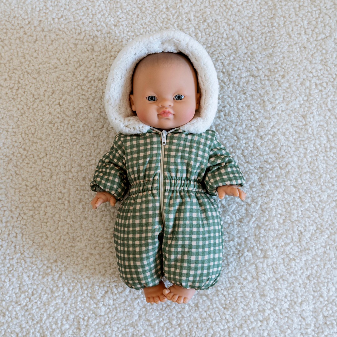 Minikane Baby Doll Green Gingham Winter Snow Outfit Winter Baby Doll