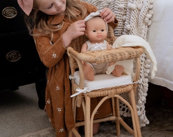 Everly High Chair | Rattan Doll High Chair | High End Doll Furniture