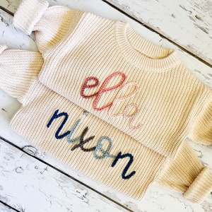 Personalized Hand Embroidered Baby and Toddler Ombré Sweaters - Etsy