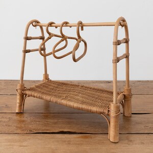 Lola Rattan Doll Clothing Rack with 3 Hangers High End Doll Furniture image 4