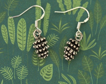 Pine Cone Earrings, Nature lover gift, Unique nature jewellery, Funny pine cone gift, Nature earrings, Pine cone charm earrings