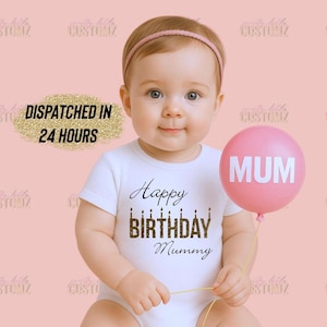 Alles Gute zum Geburtstag Mama Baby Body | Mama Geburtstagsgeschenk vom Baby | Süsser Baby-Body für Mamas Geburtstag | Säugling Geschenkidee | Mama Geschenk
