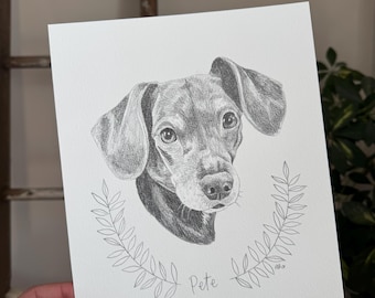Pencil Pet Portrait - 8x10” | Pet Memorial | Pet Portrait Custom | Pet Lover Gifts