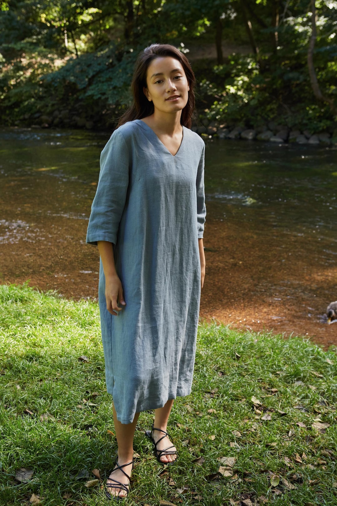 Modest Woman's Floral Abstract Tunic 2486 - Mink main image 0