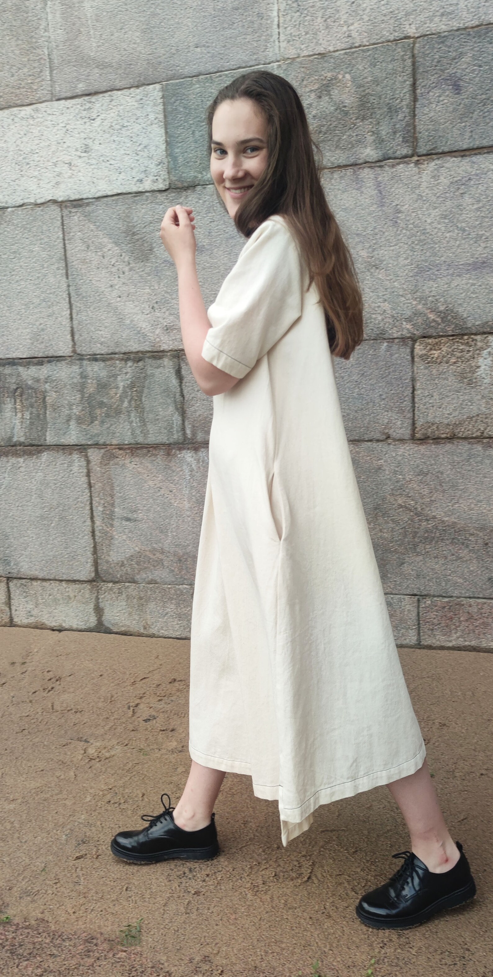 White Oversized Cotton Dress for Women, Japanese Style Loose Dress Etsy