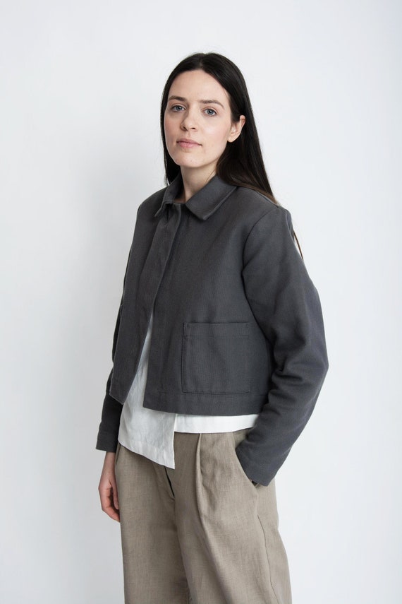 [JILLSTUART]★25SS★ Pocket Linen Mix Short Sleeve Jacket Short Jacket for Women, Casual Linen Jacket, Office Style