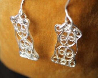 Lovely Silver Filigree Earrings - Handmade, Handcrafted, Beautiful Gift For Her, Wedding, Friend, Birthday