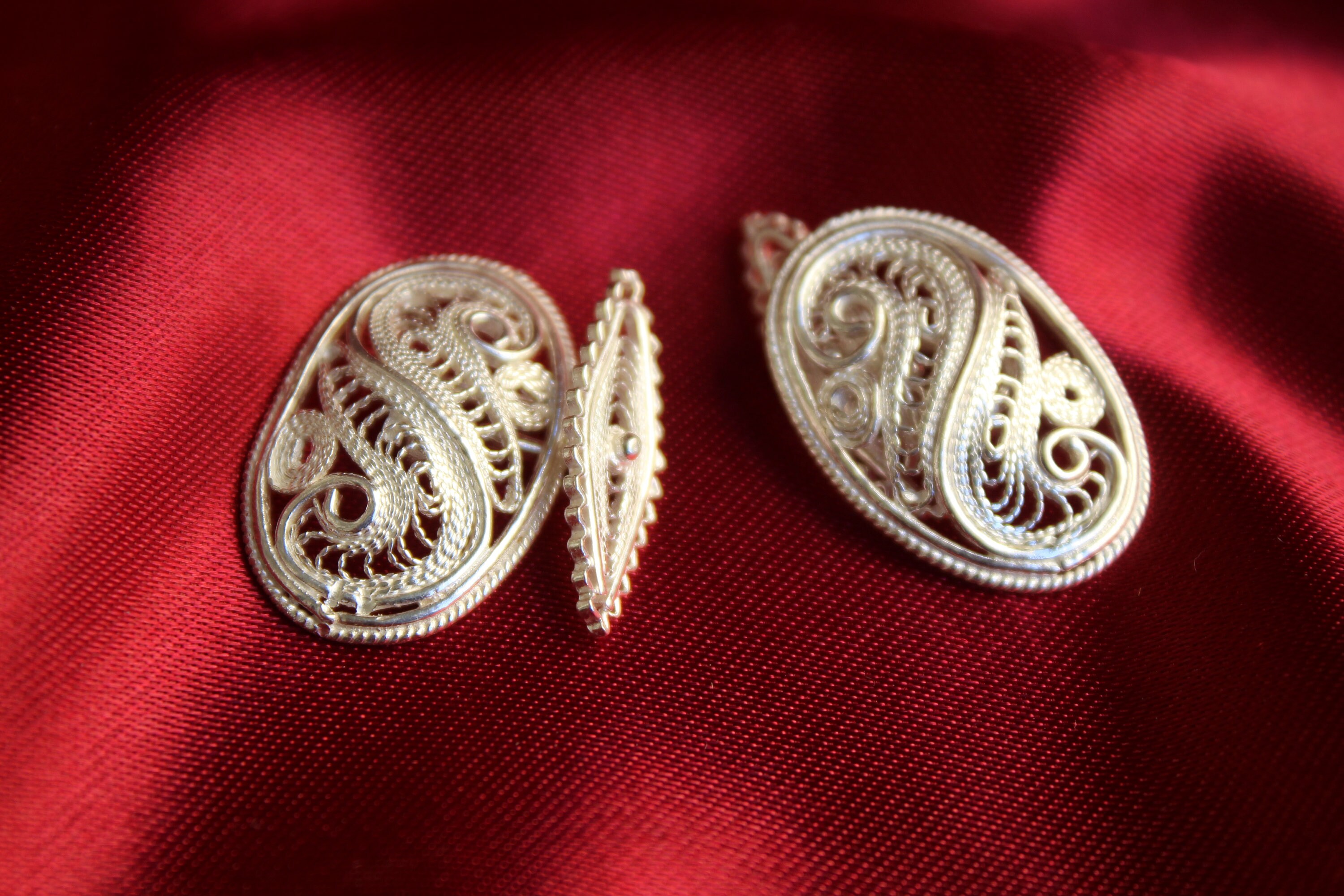 Handcrafted Silver Filigree - Cuff Links Jewelry, Brooches | Bridegroom, Father, Friend Gift