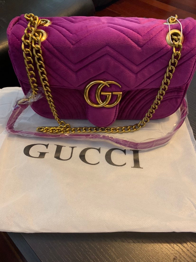 Gucci velvet bag purple best sale