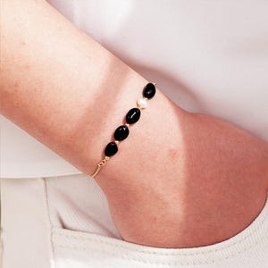 Pulseira Boho com pedras preciosas para madrinhas, presente personalizado de amizade para madrinhas e madrinhas, presente com pérolas verdadeiras para ela