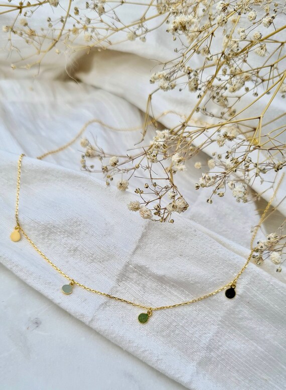 Dainty 18k Gold Mini Disc Choker Gold 
